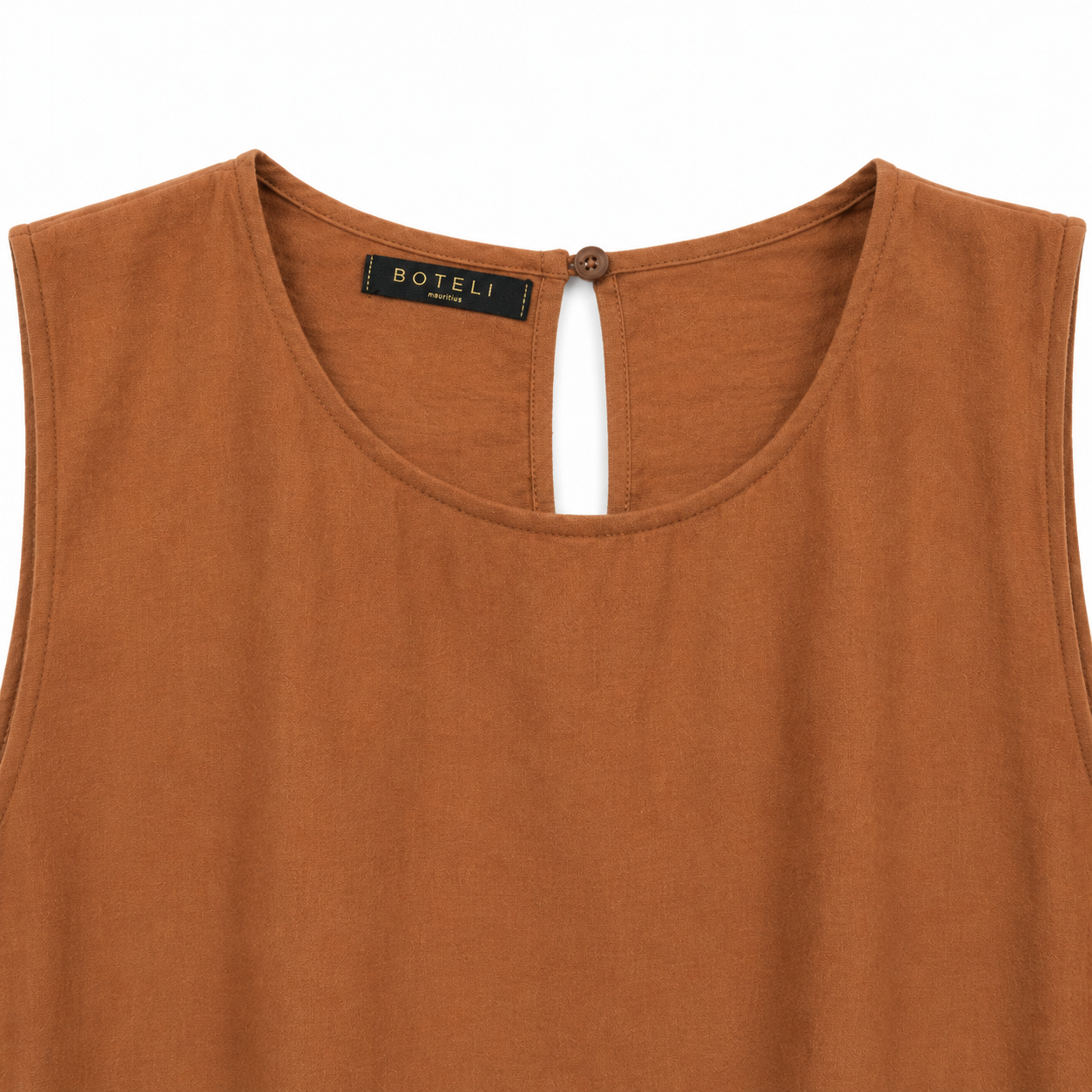 Camisa Marrón de Tirantes con Bordado