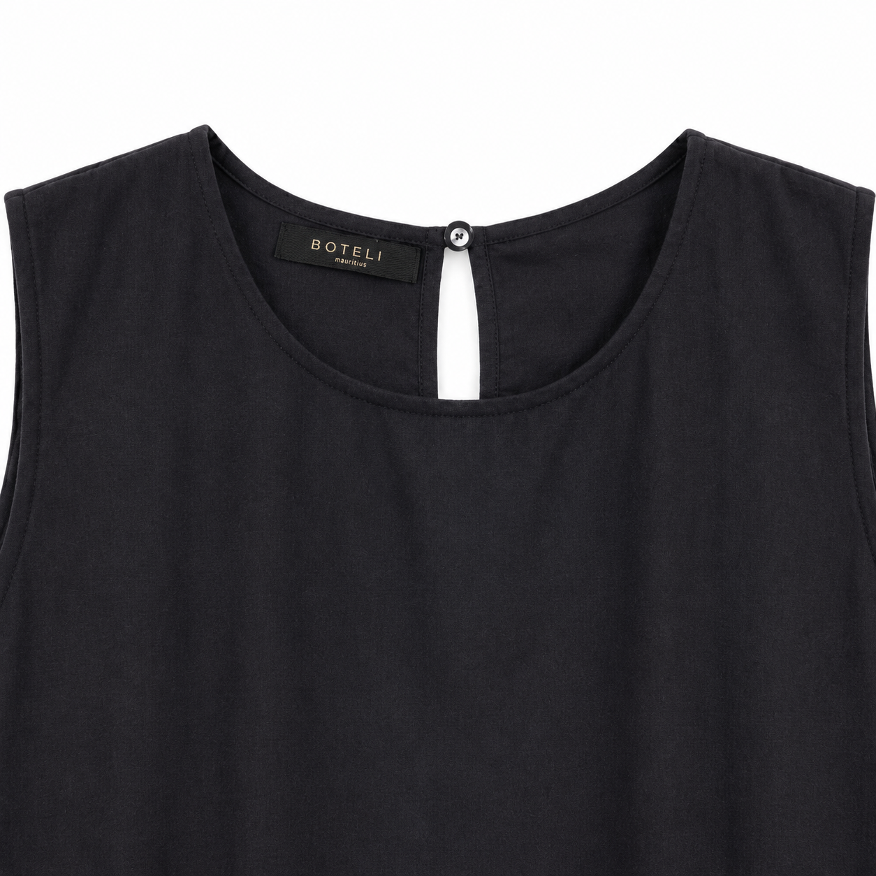 Camisa Negra de Tirantes con Bordado