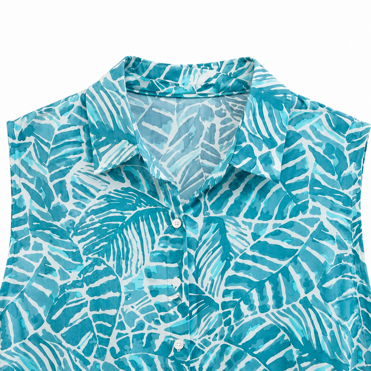 Camisa Estampada Azul de Tirantes