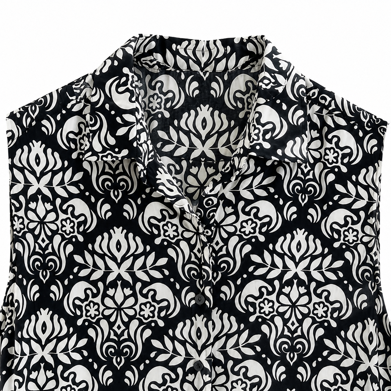 Camisa Estampada Negra de Tirantes