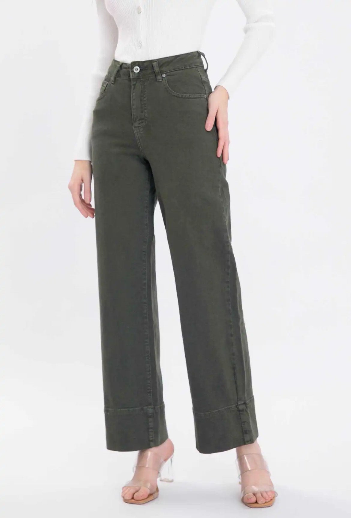 Pantalón pata ancha dobladillo ancho | Estilo Elegante