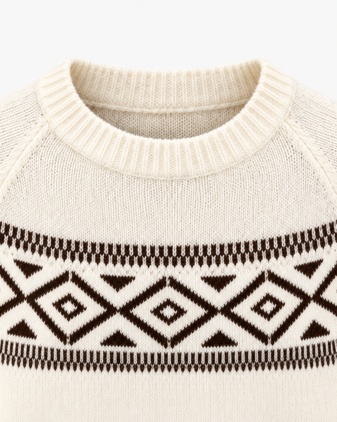 Jersey de Punto Nórdico en Crema y Chocolate