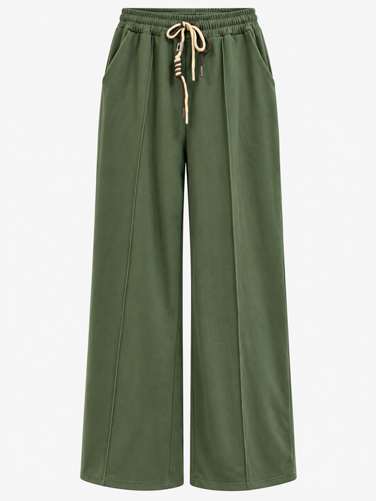 Pantalón Palazzo con Cordón Bicolor