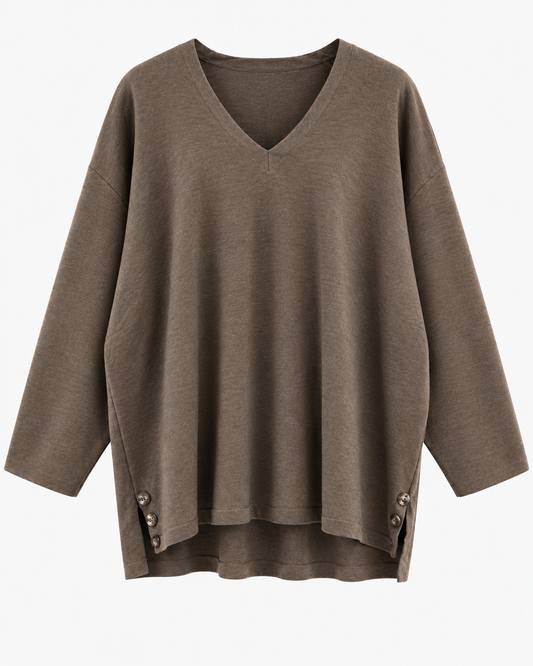Jersey oversize de punto con escote en V