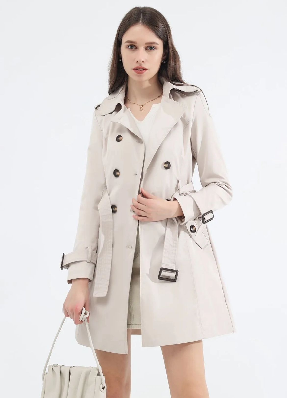 Gabardina básica con cinturón | Abrigo Elegante para Mujer