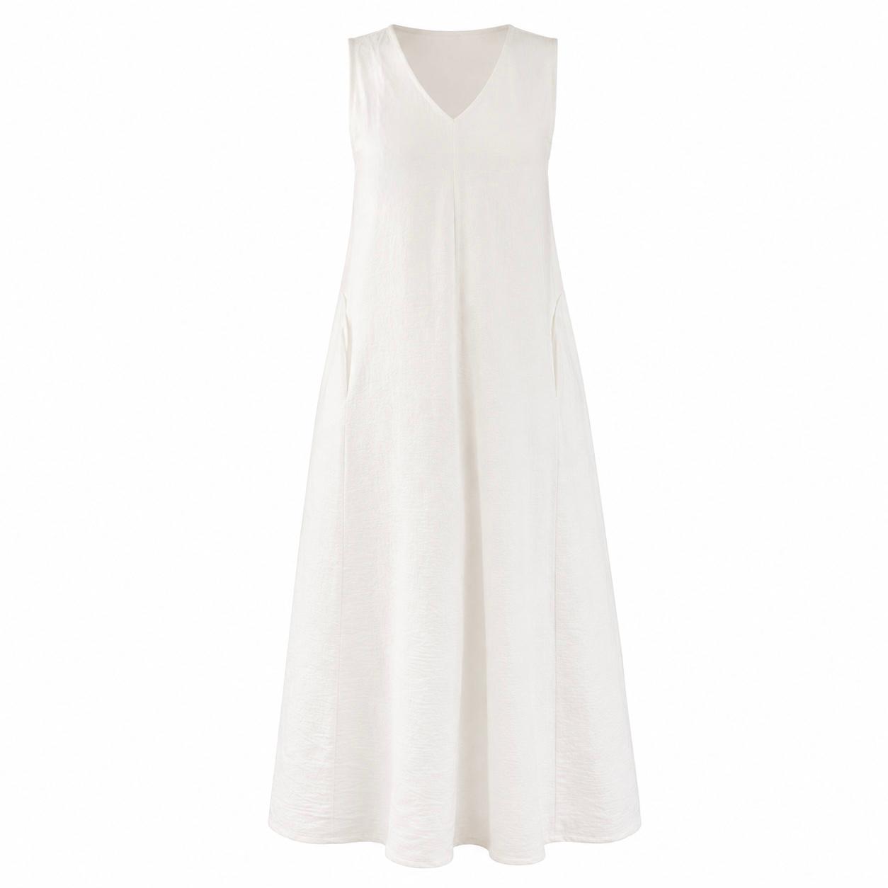 Vestido Largo Blanco Fluido