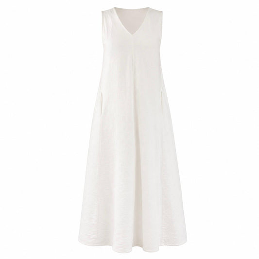 Vestido Largo Blanco Fluido