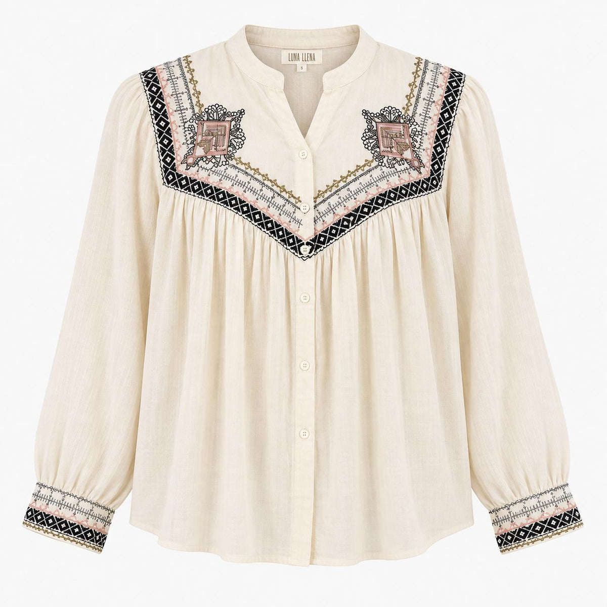 Blusa marfil de manga larga