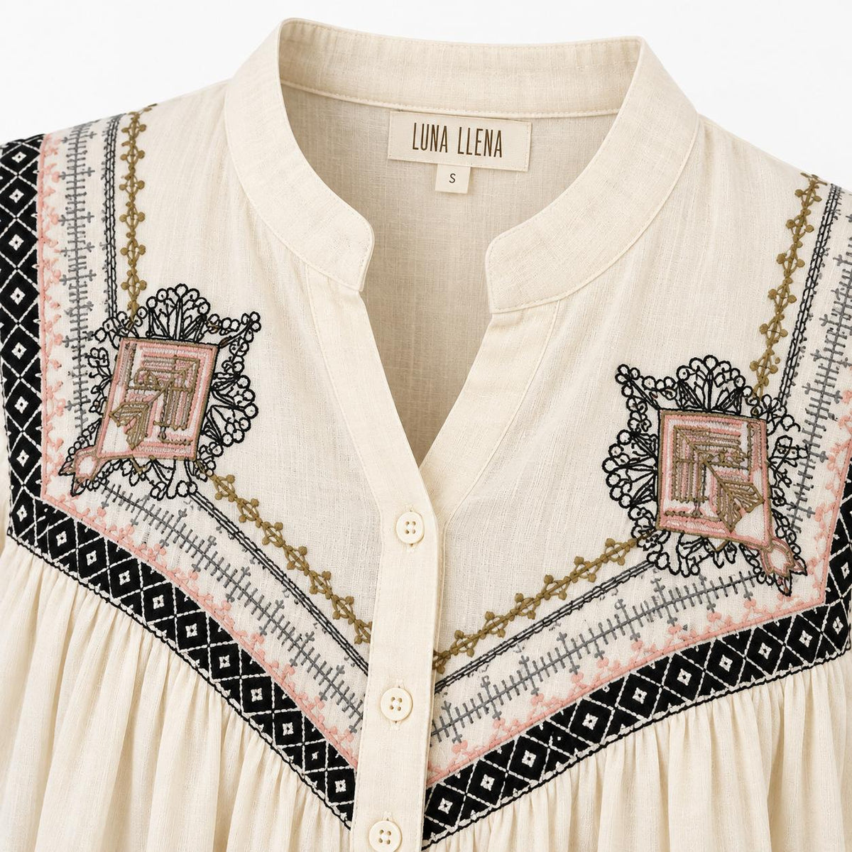 Blusa marfil de manga larga