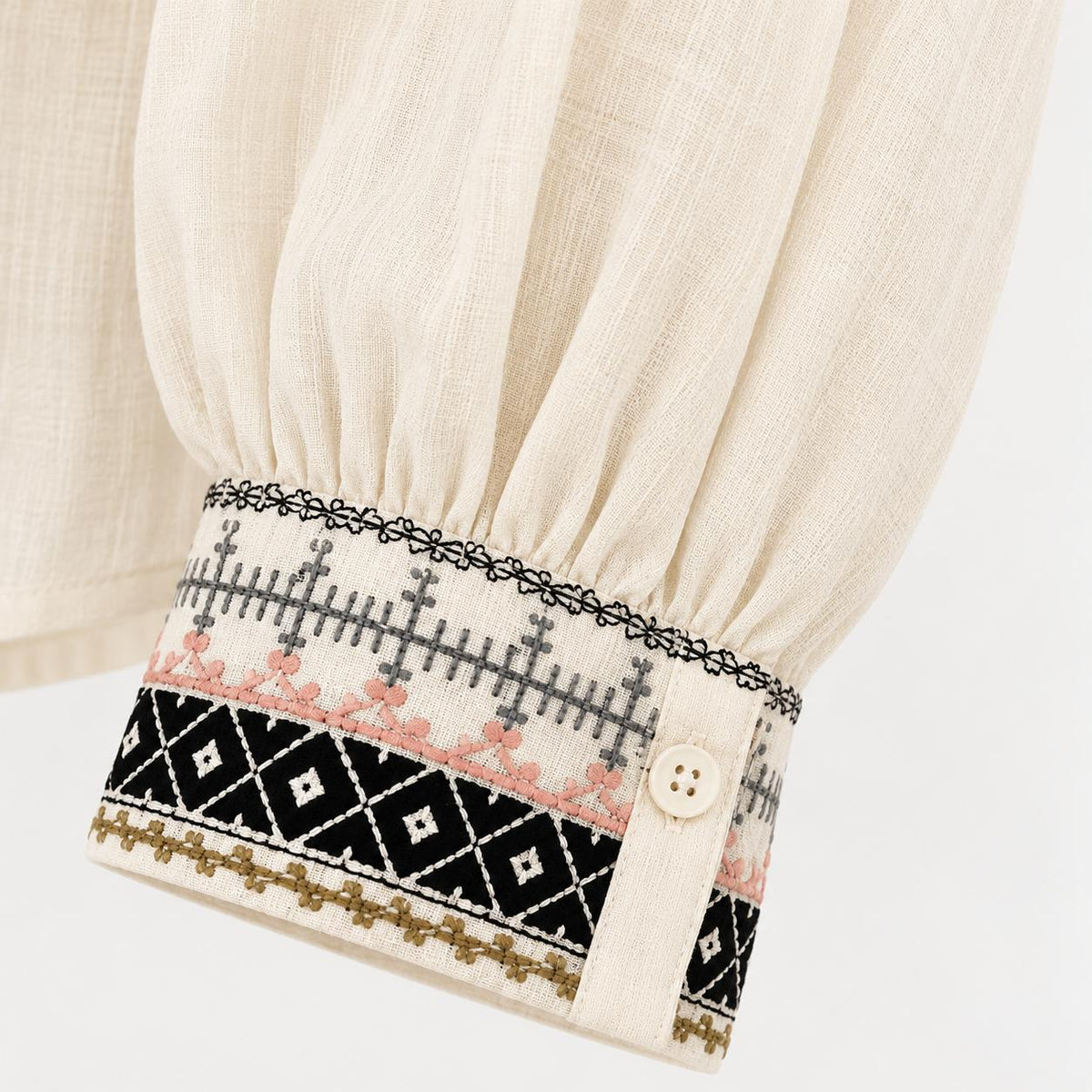 Blusa marfil de manga larga