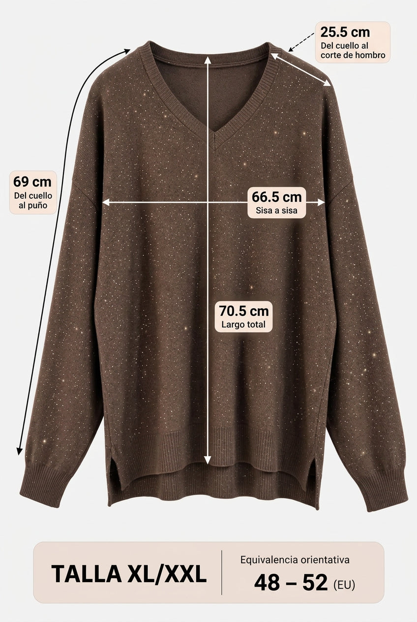 Jersey Oversize de Punto con Brillo