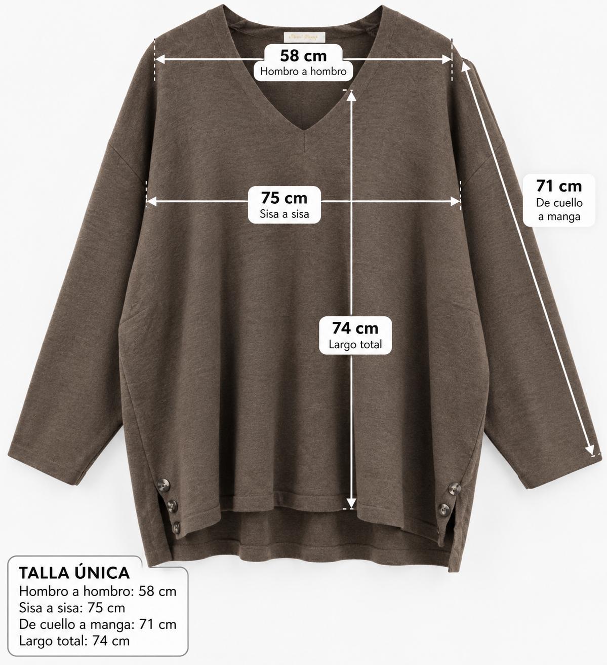 Jersey oversize de punto con escote en V