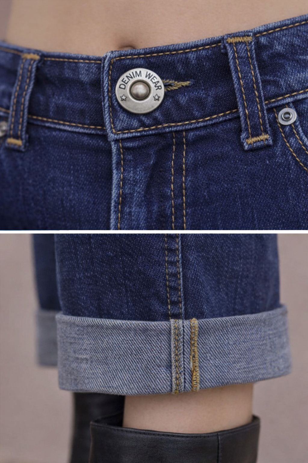 Pantalón tejano recto push | Cintura Alta Clásico para Mujer