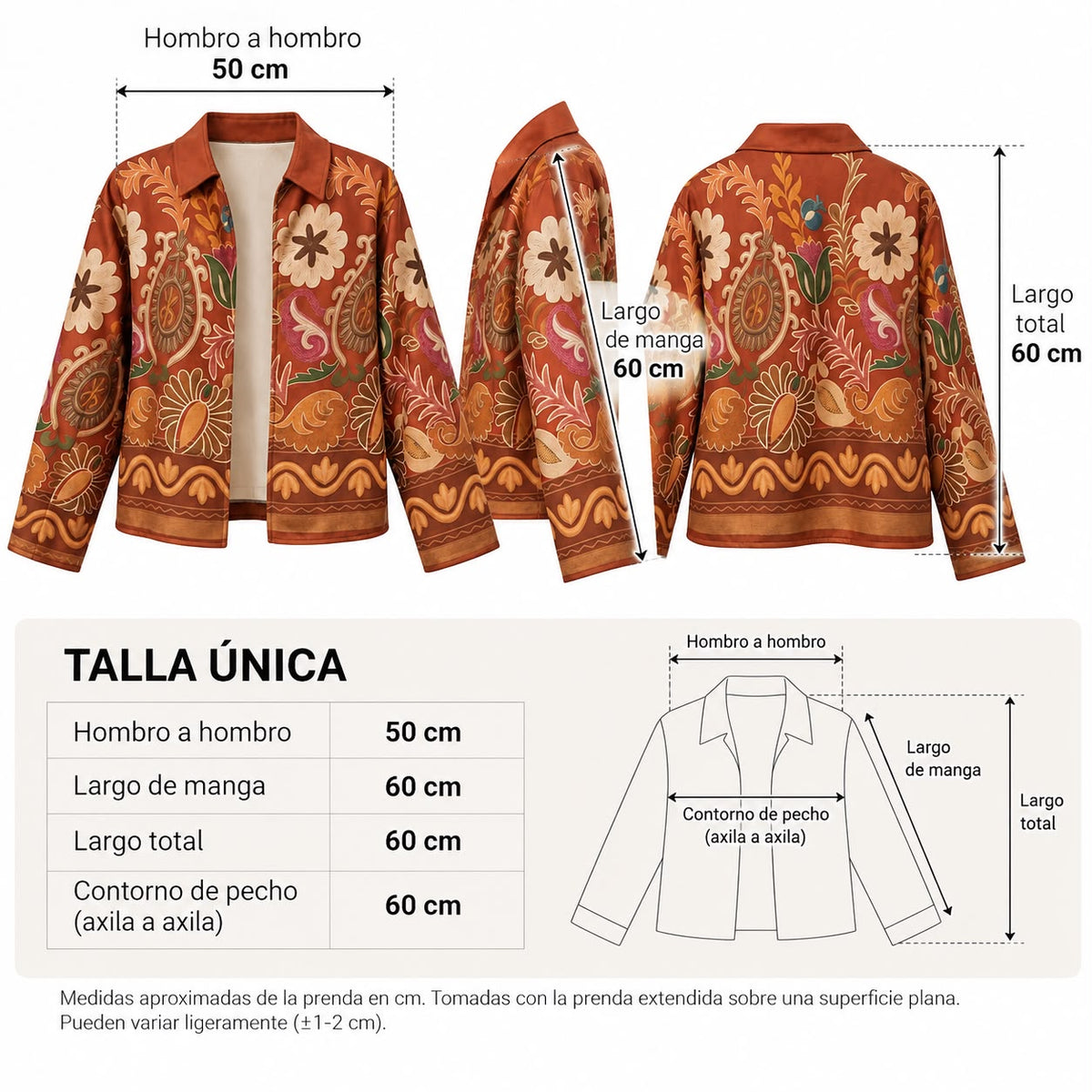 Chaqueta Floral de Mujer Beige y Rosa
