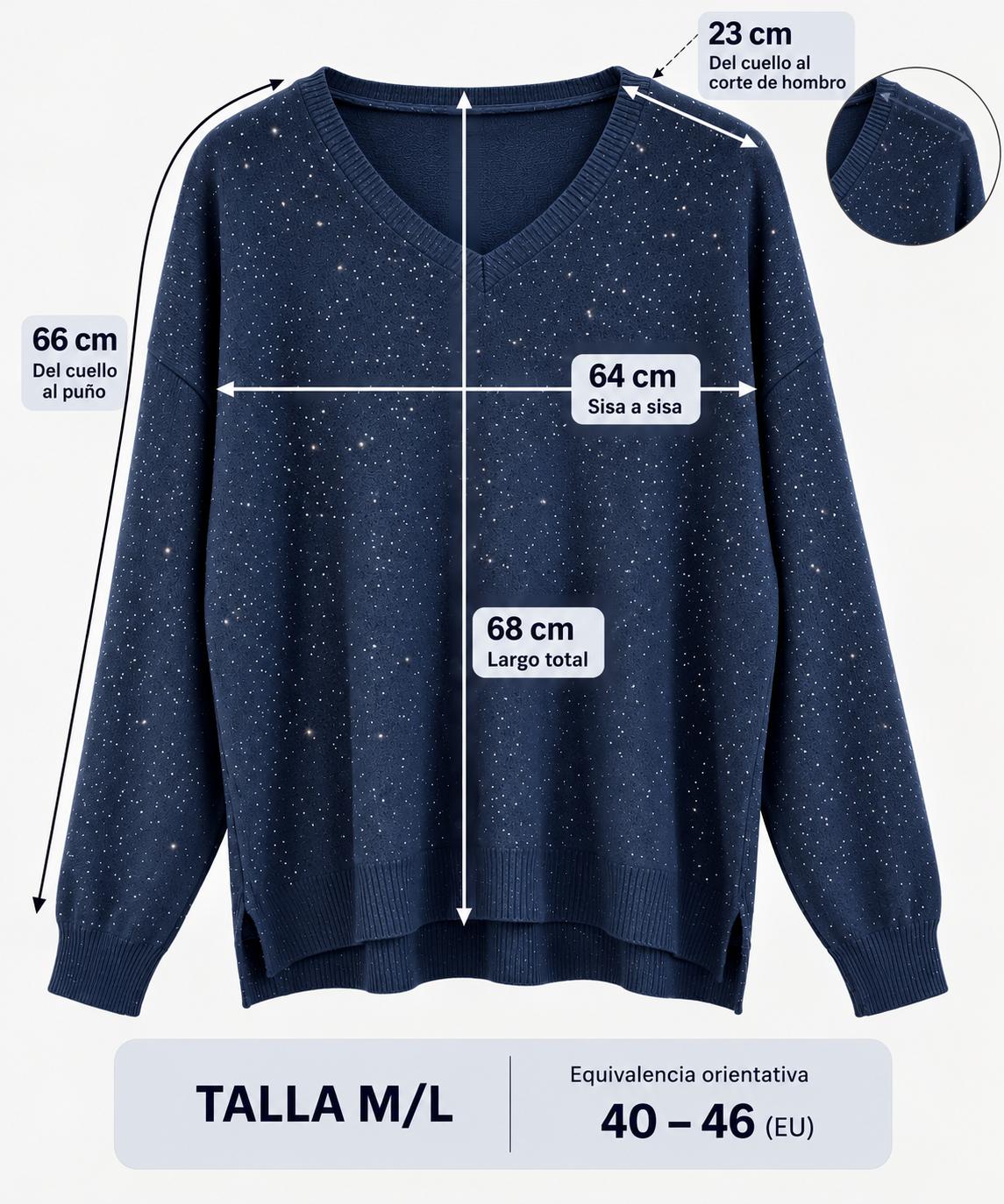 Jersey Oversize de Punto con Brillo
