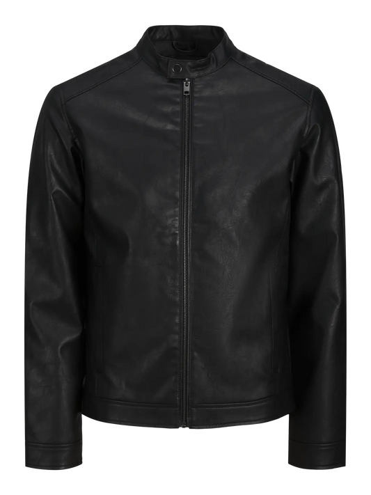JREBCALEB Chaqueta PU Negra - Estilo Moderno NOOS