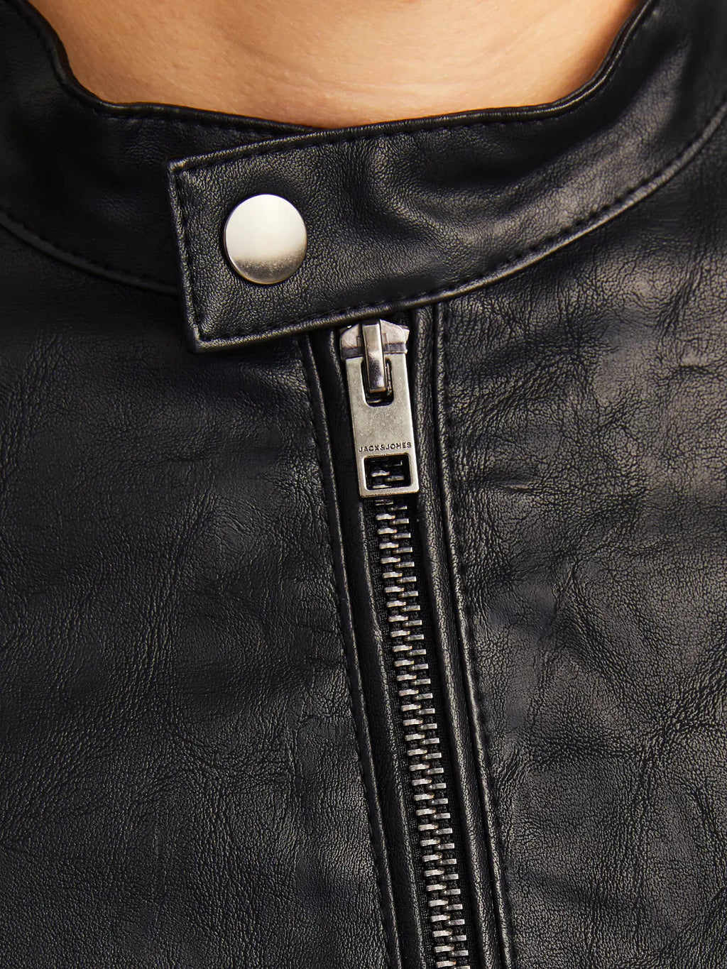 JREBCALEB Chaqueta PU Negra - Estilo Moderno NOOS