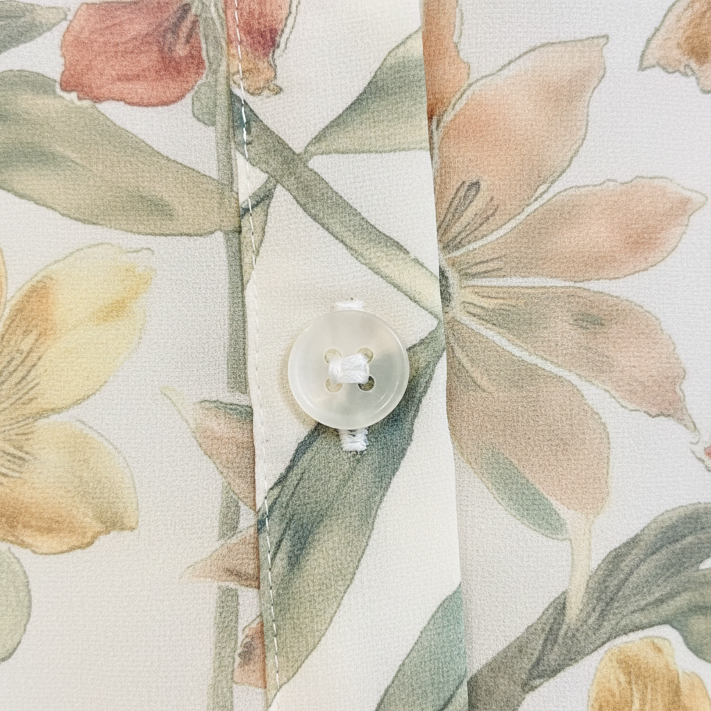 Blusa floral - detalle botón normal