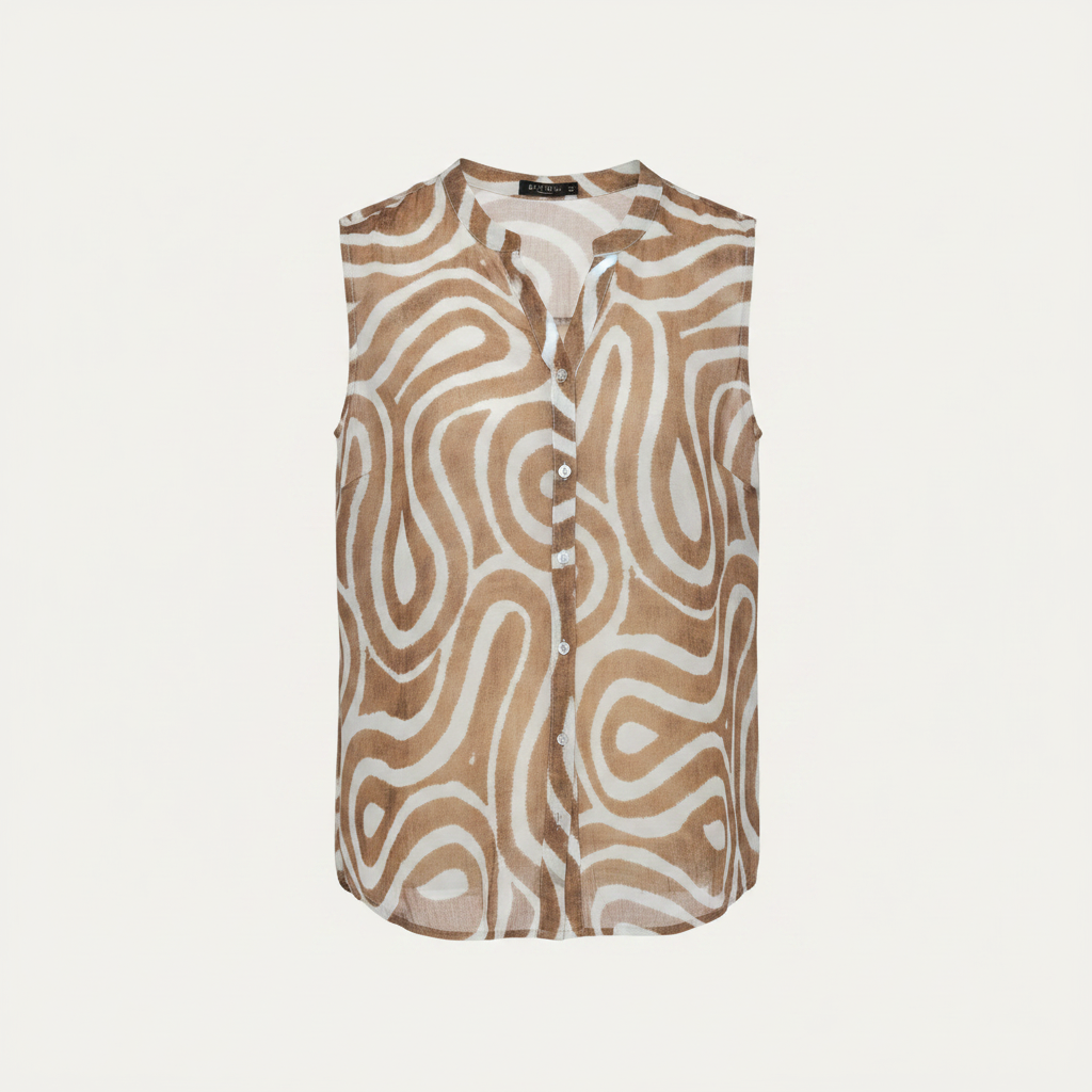 Blusa swirl camel - frontal