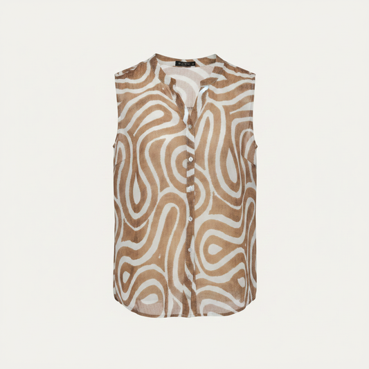Blusa swirl camel - frontal