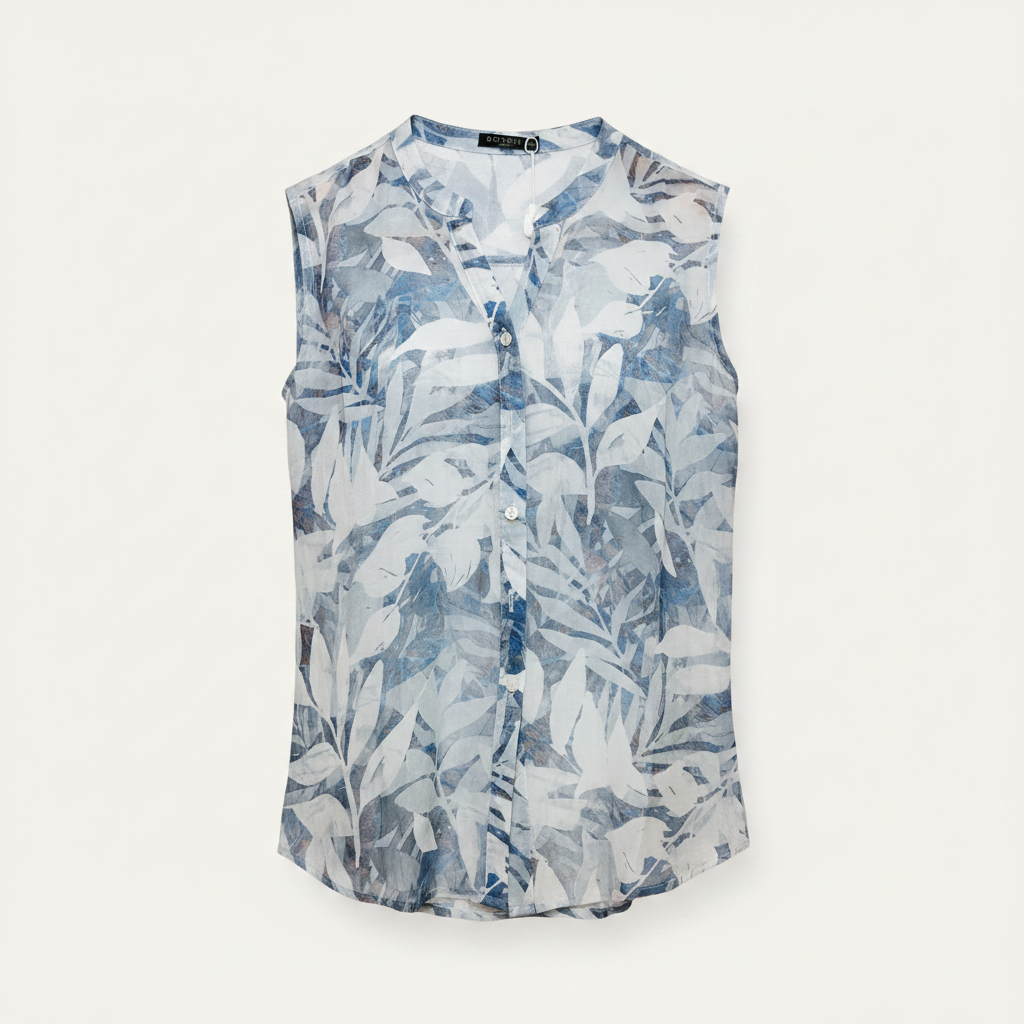 Blusa tropical azul - frontal