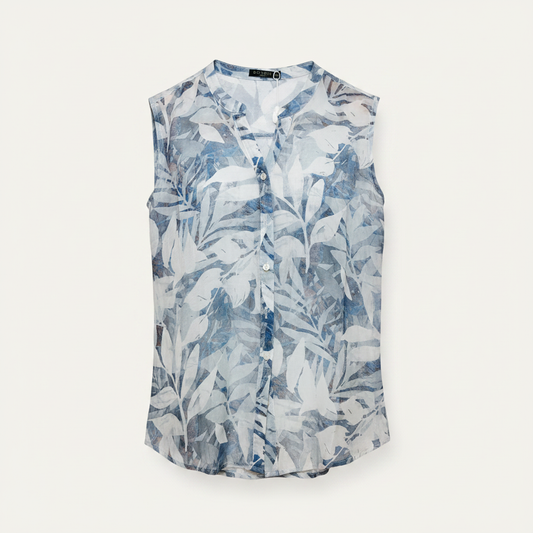 Blusa tropical azul - frontal