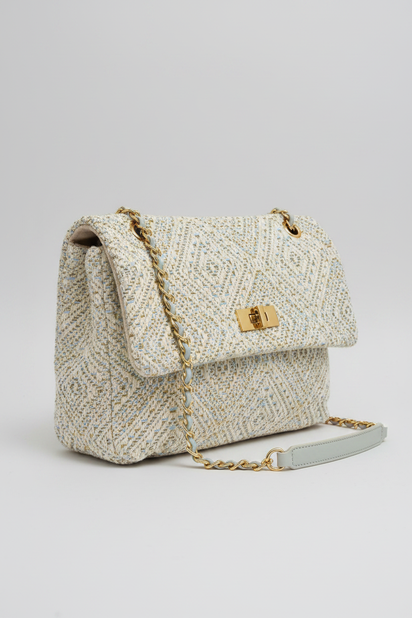 Bolso tweed - vista tres cuartos