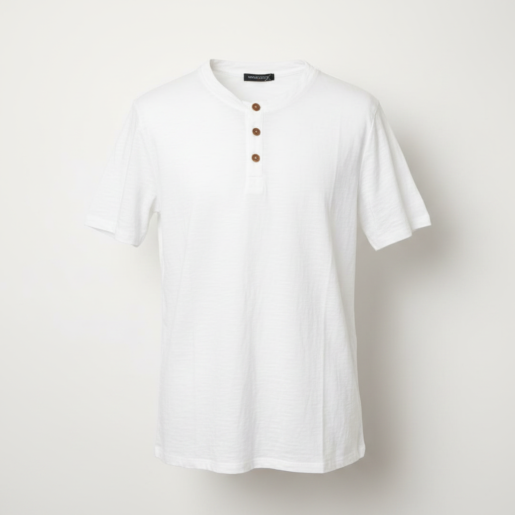 Camiseta Henley Blanca - Foto de Producto