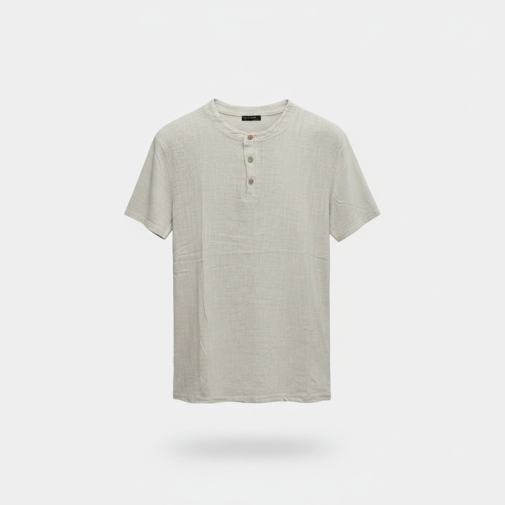 Camiseta Henley Gris Claro - Foto de Producto
