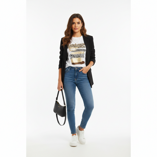 Camiseta con estampado de leopardo