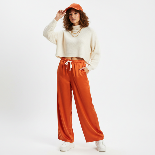 Pantalon Palazzo Orange Satin
