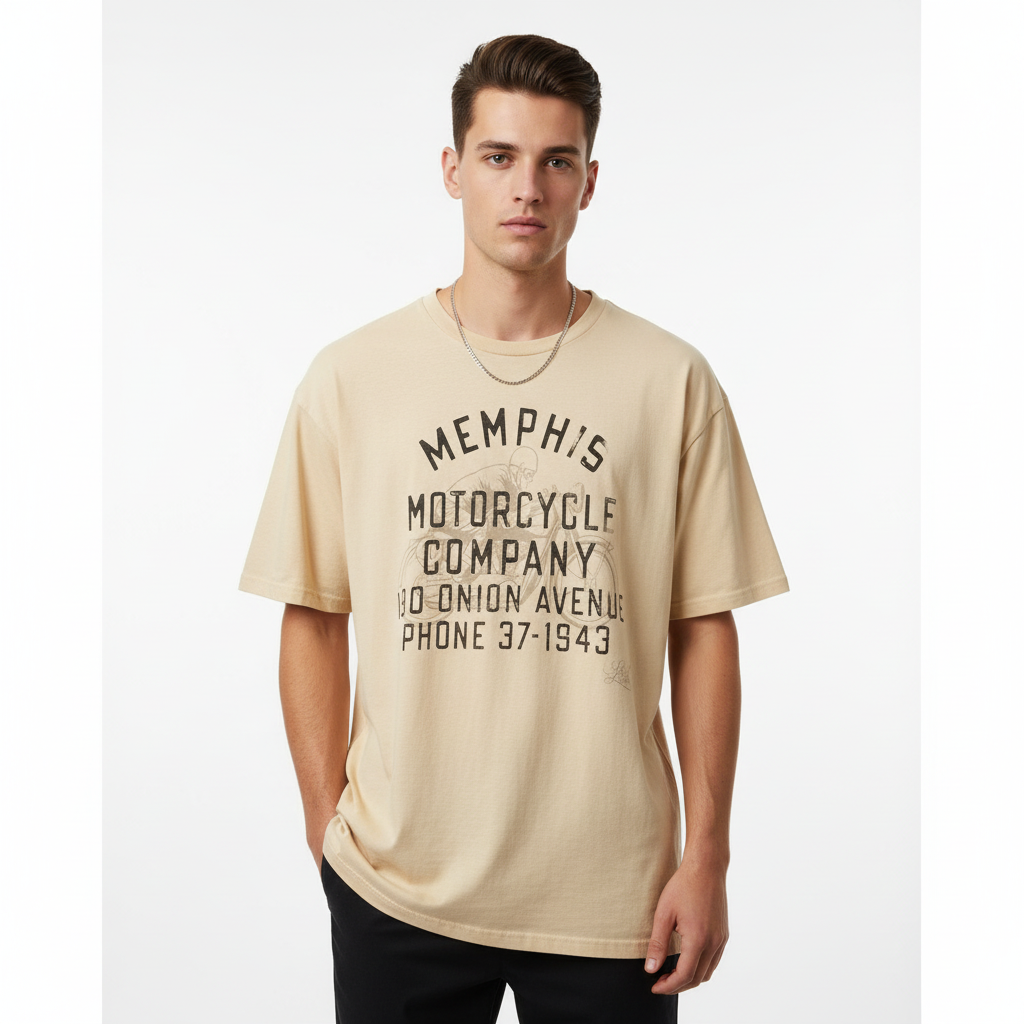 Chico con camiseta Memphis crema