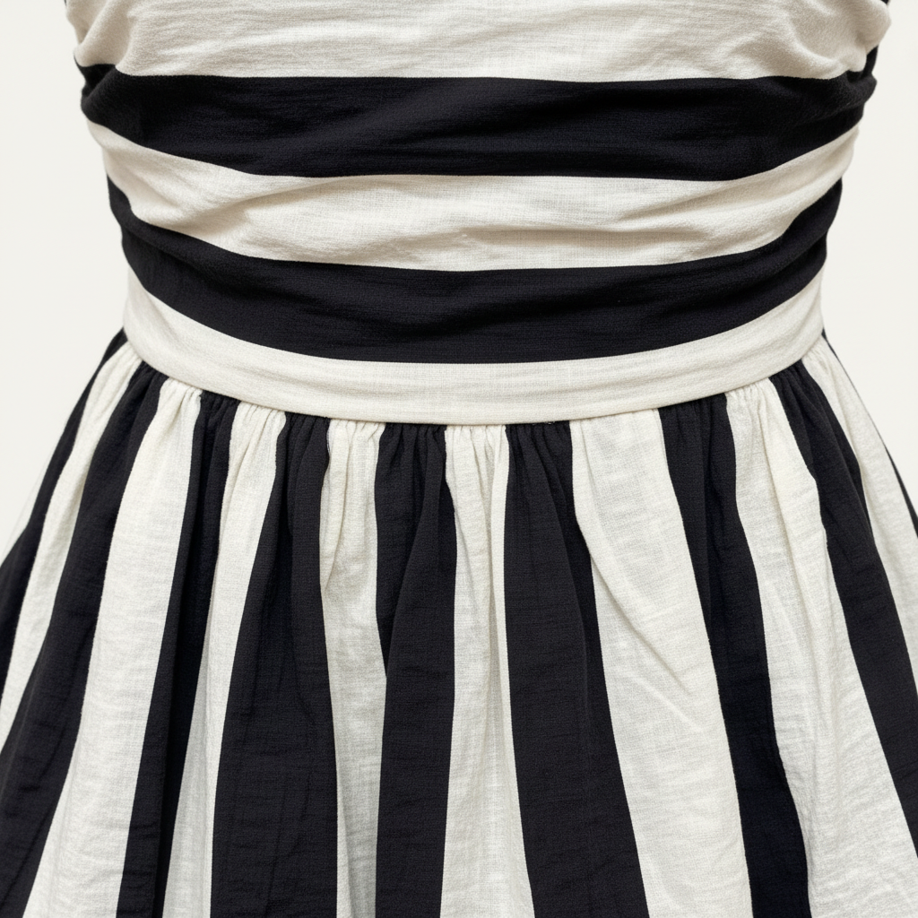 Detalle cintura - Falda Globo Negro Blanco