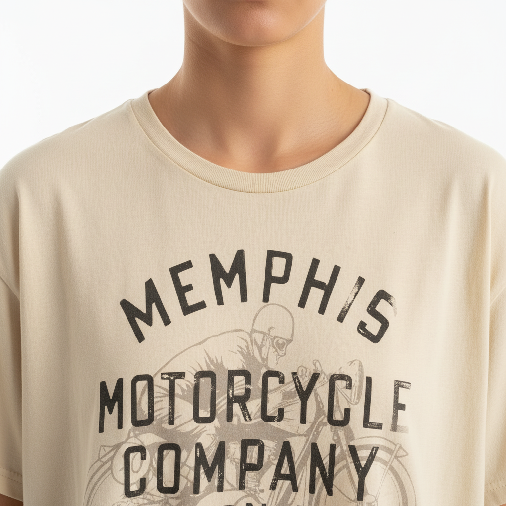 Detalle cuello Memphis crema