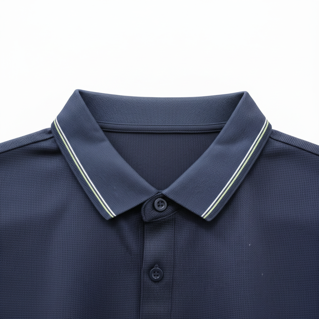 Detalle del cuello del polo sin percha