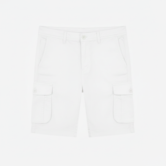 Bermuda blanca cargo shorts