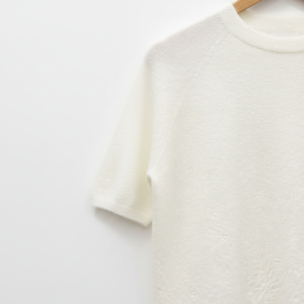 Detalle de la manga - Jersey Soft Touch Blanco
