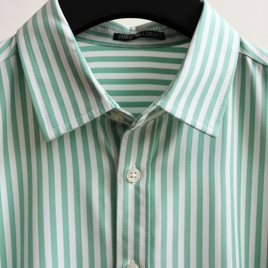 Detalle del cuello - Rayas verdes