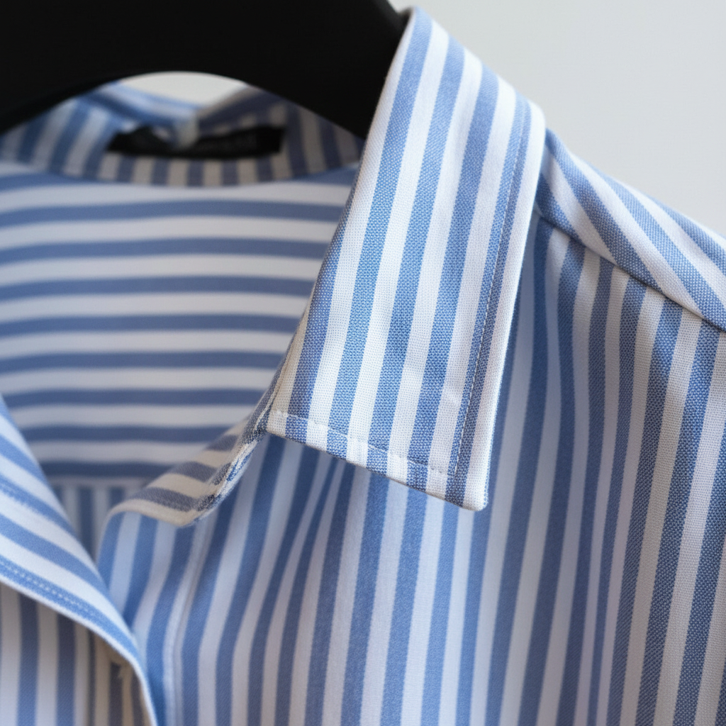 Detalle del cuello - Rayas azules