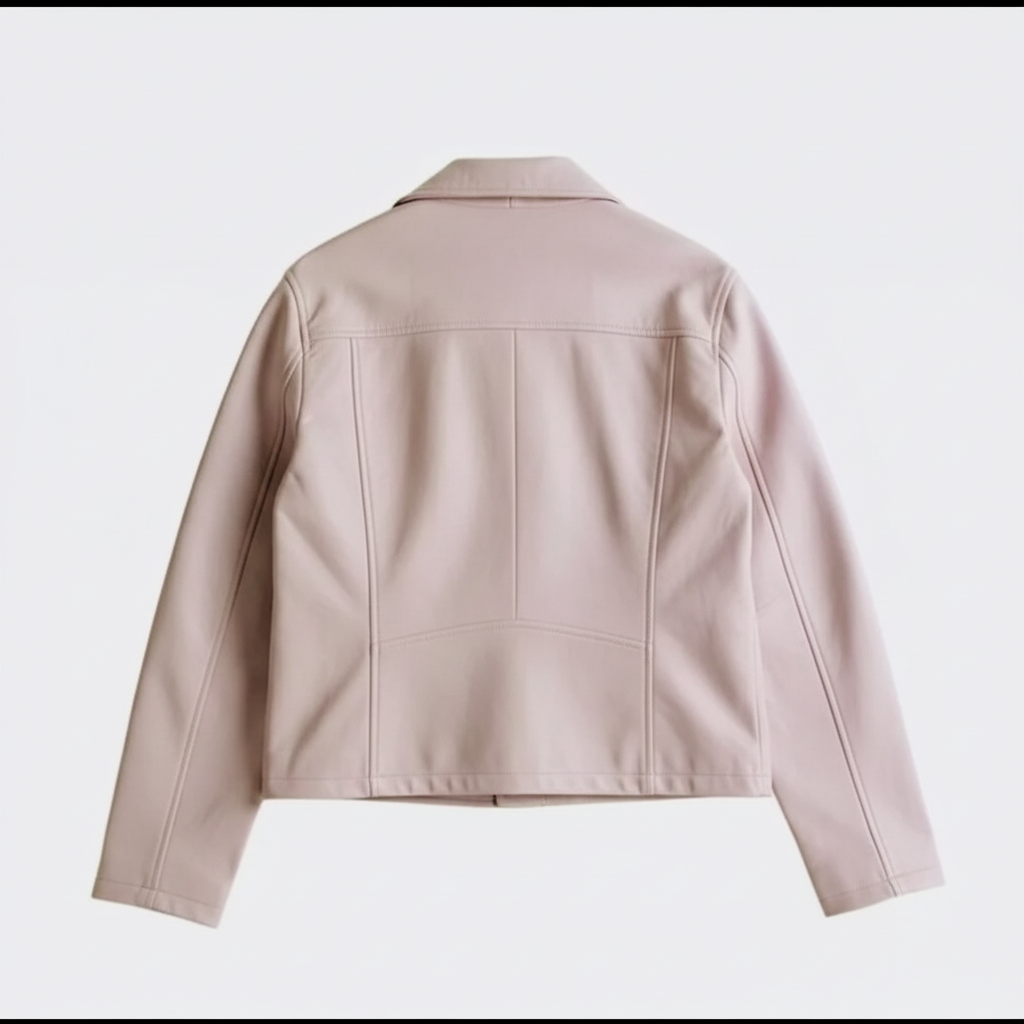 Parte trasera de la chaqueta rosa nube