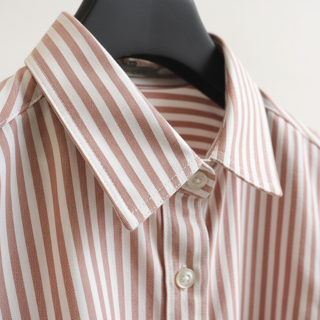 Detalle del cuello - Rayas rosas