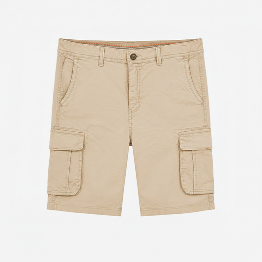 Cargo shorts beige sin hilo blanco