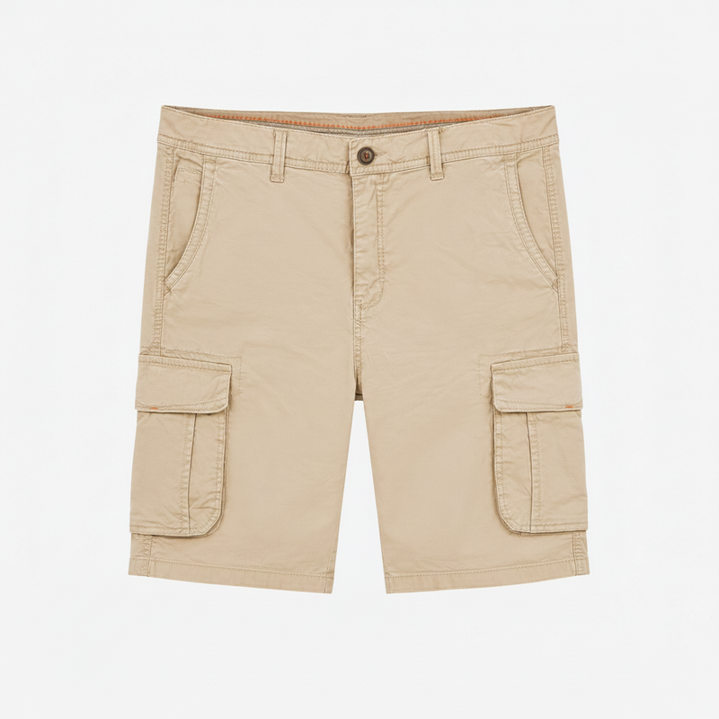 Cargo shorts beige sin hilo blanco