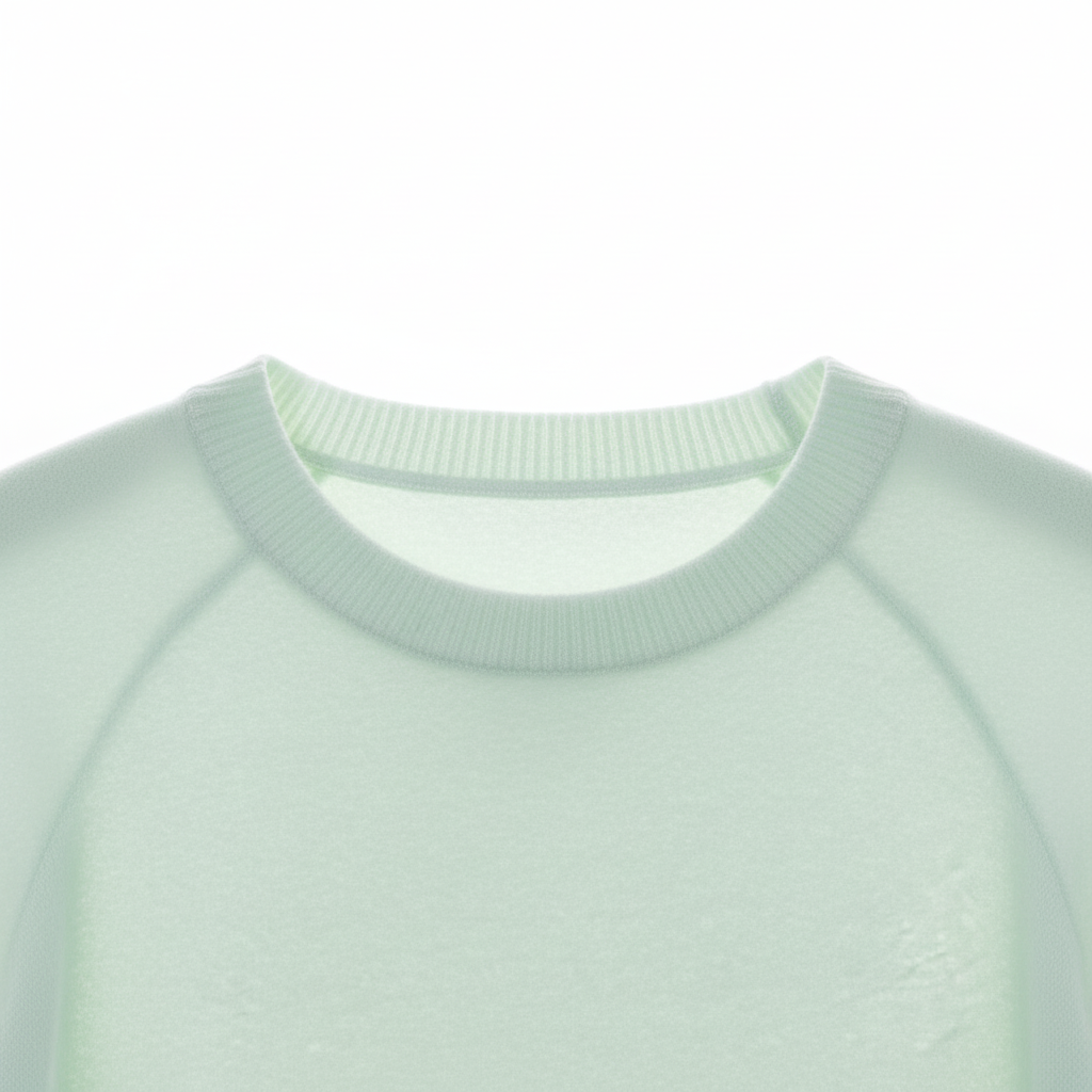 Detalle cuello jersey verde menta