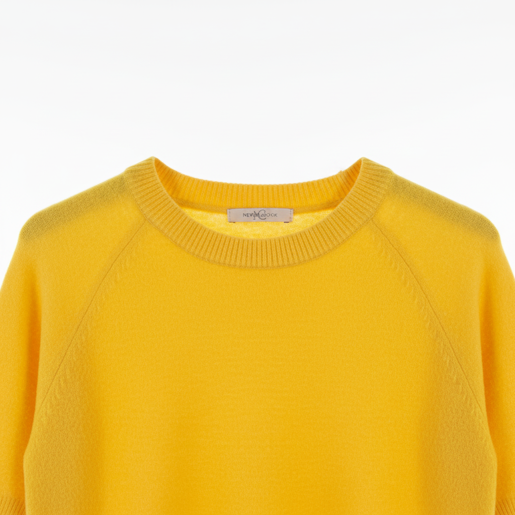Detalle del cuello - Jersey Soft Touch Amarillo