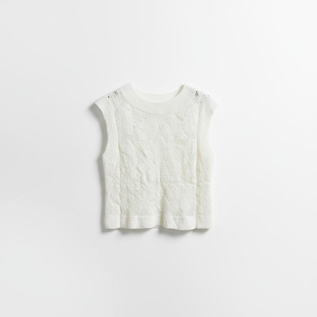 Top de encaje blanco sin percha