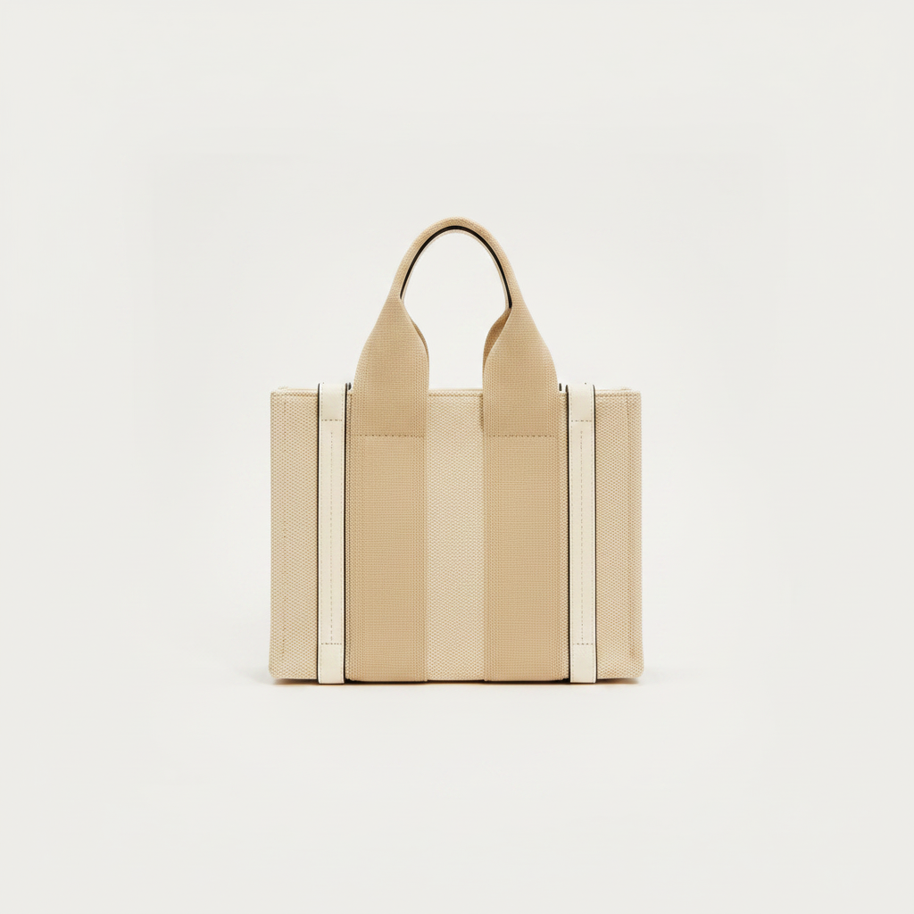Tote bag mini beige blanco - frontal