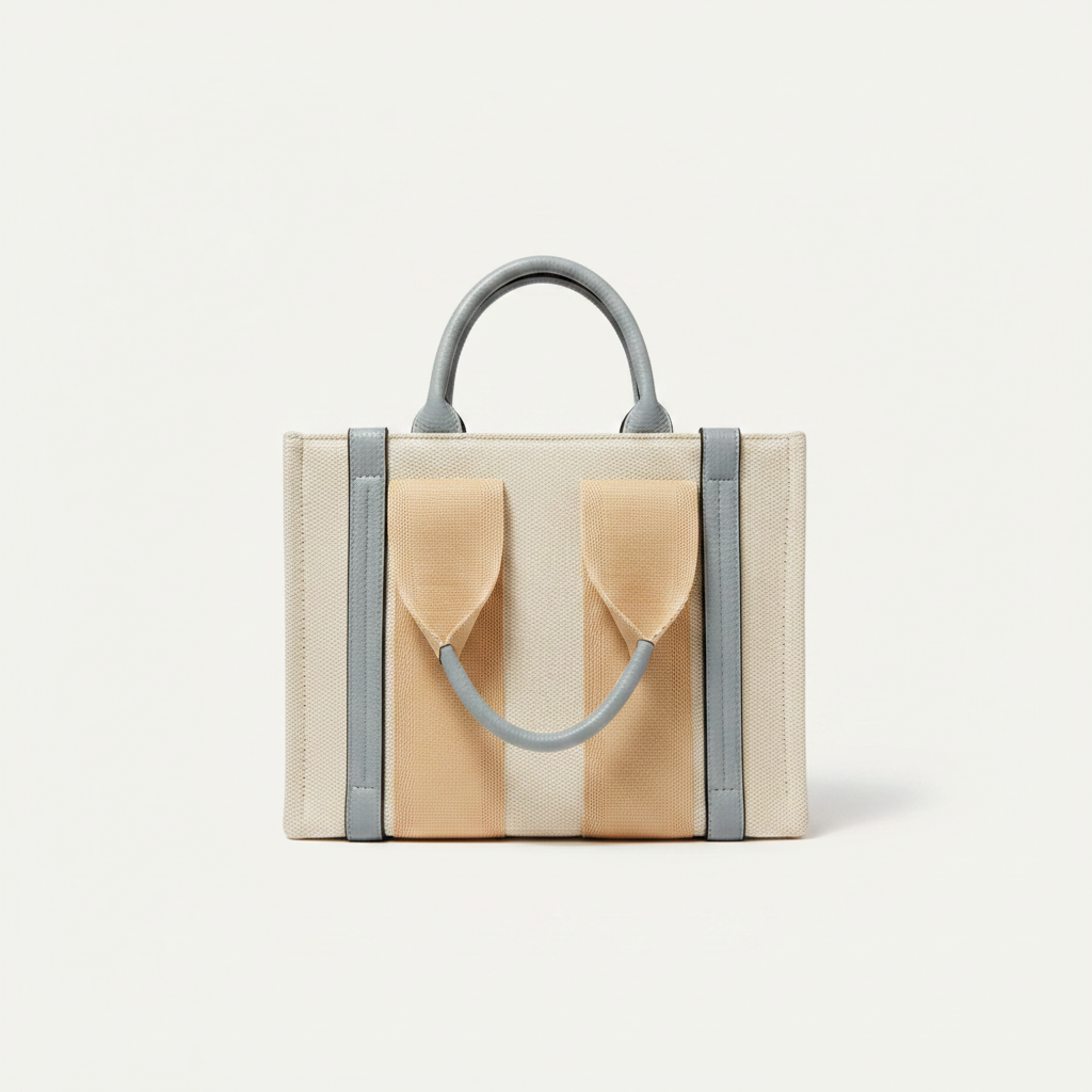 Tote bag rafia azul - frontal