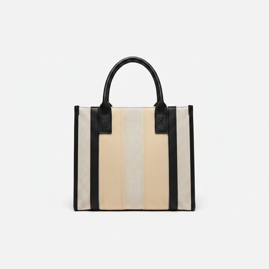 Tote bag rafia negro - frontal