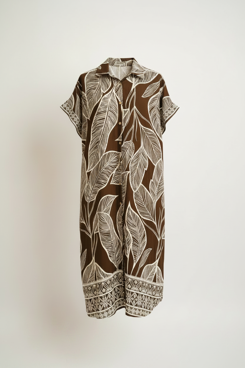 Vestido tropical - flat lay